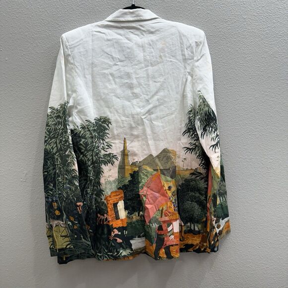 Holichic Misha Linen & Cotton Blazer Size XL Mughal Print $245 - Picture 5 of 10